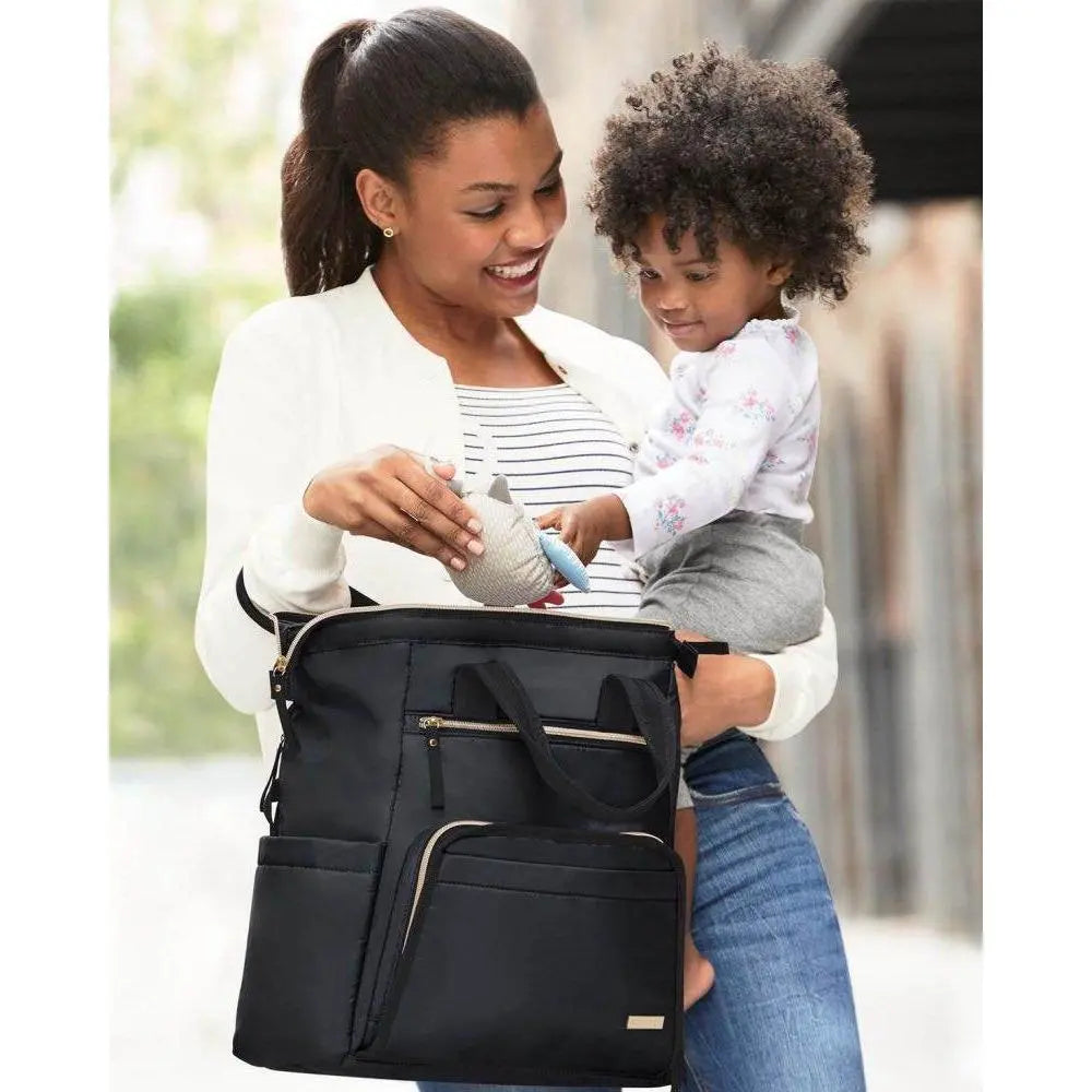 Skip Hop Main Frame Wide Open Backpack-Black-Out And About - Nappy Bags-Skip Hop | Baby Little Planet