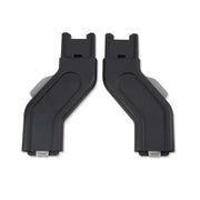 UPPAbaby Vista Upper Adapter in black, pair shown ready to fit the Vista pram frame