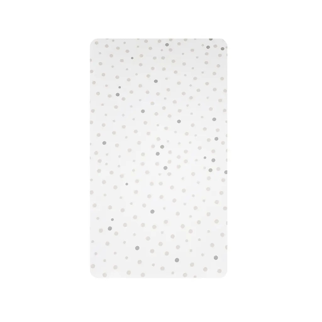 Little Turtle Baby Fitted Cot Sheet (Rect) Beige & Grey Spot-Bedtime - Cot Sheets-Little Turtle Baby | Baby Little Planet