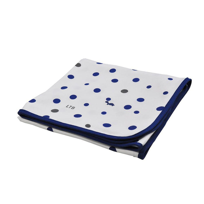 Stretch Cotton Jersey Wrap - Navy and Grey spots-Bedtime - Swaddles and Wraps-Little Turtle Baby | Baby Little Planet
